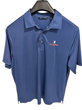 Illinois Fighting Illini Golf Polo Shirt Size XL Logo Cutter & Buck Blue